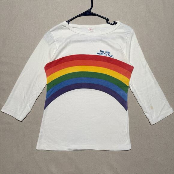 Unbranded Tops - Vtg 1982 Worlds Fair Knoxville Tennessee Raglan T Shirt L Rainbow Single Stitch